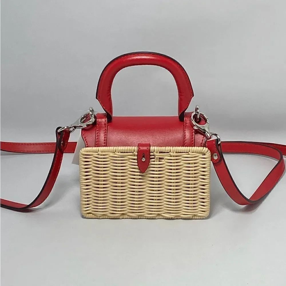 Christian Louboutin Elisa Nano leather and raffia tote - Picture 6 of 16